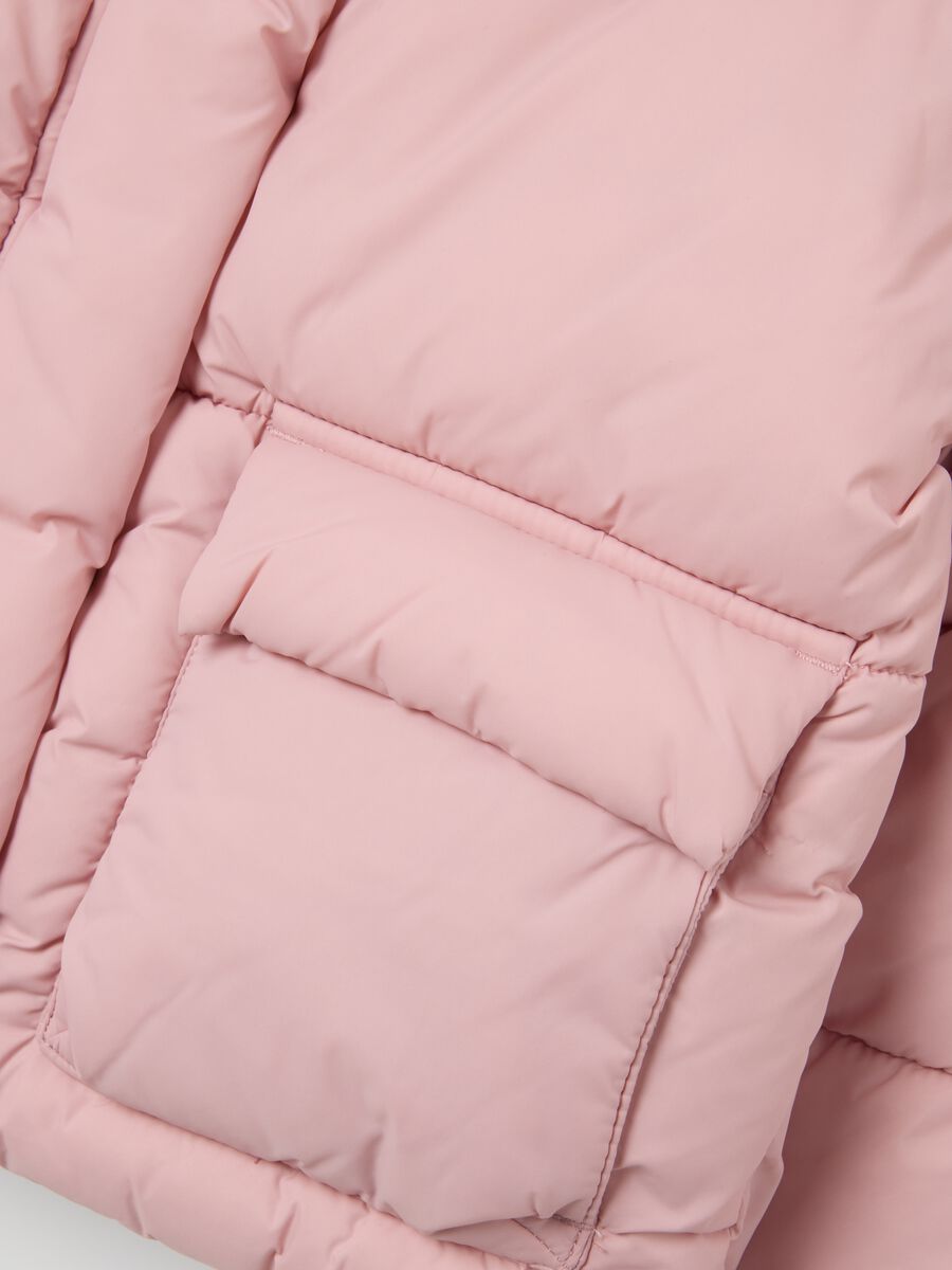 Piumino The Iconic Puffer rosa da bambina con cappuccio_3