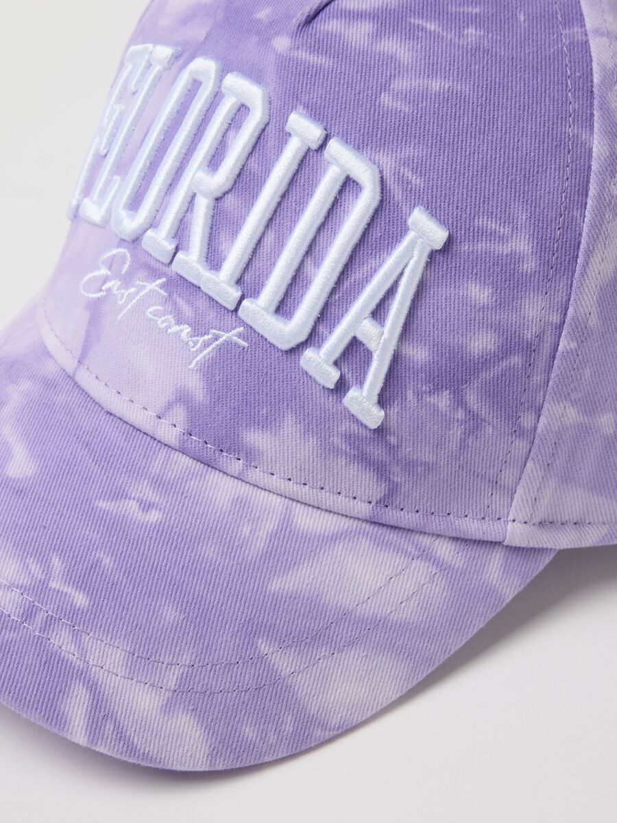 Girls' Purple Tie-Dye Pure Cotton Baseball Cap with Logo_2