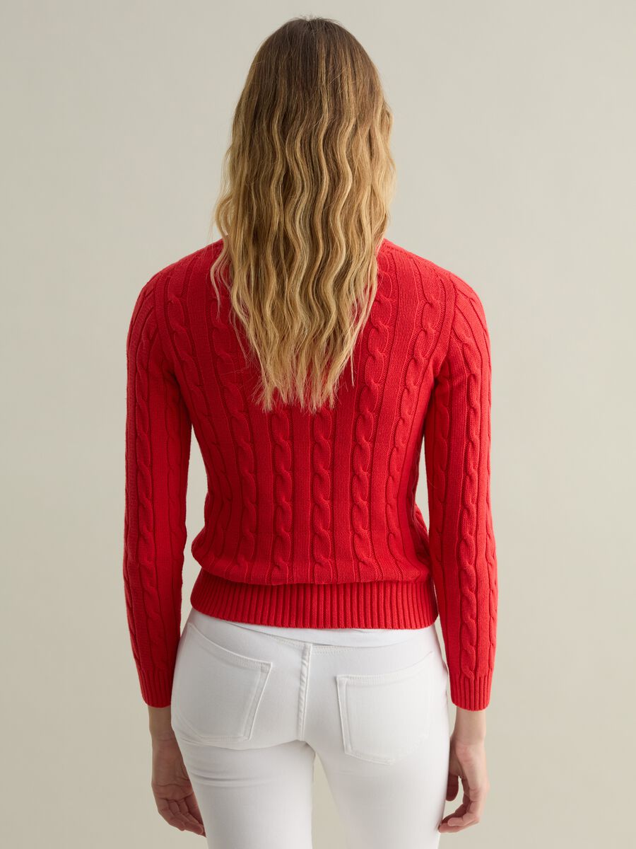 Ribbed pullover with cable-knit design_2