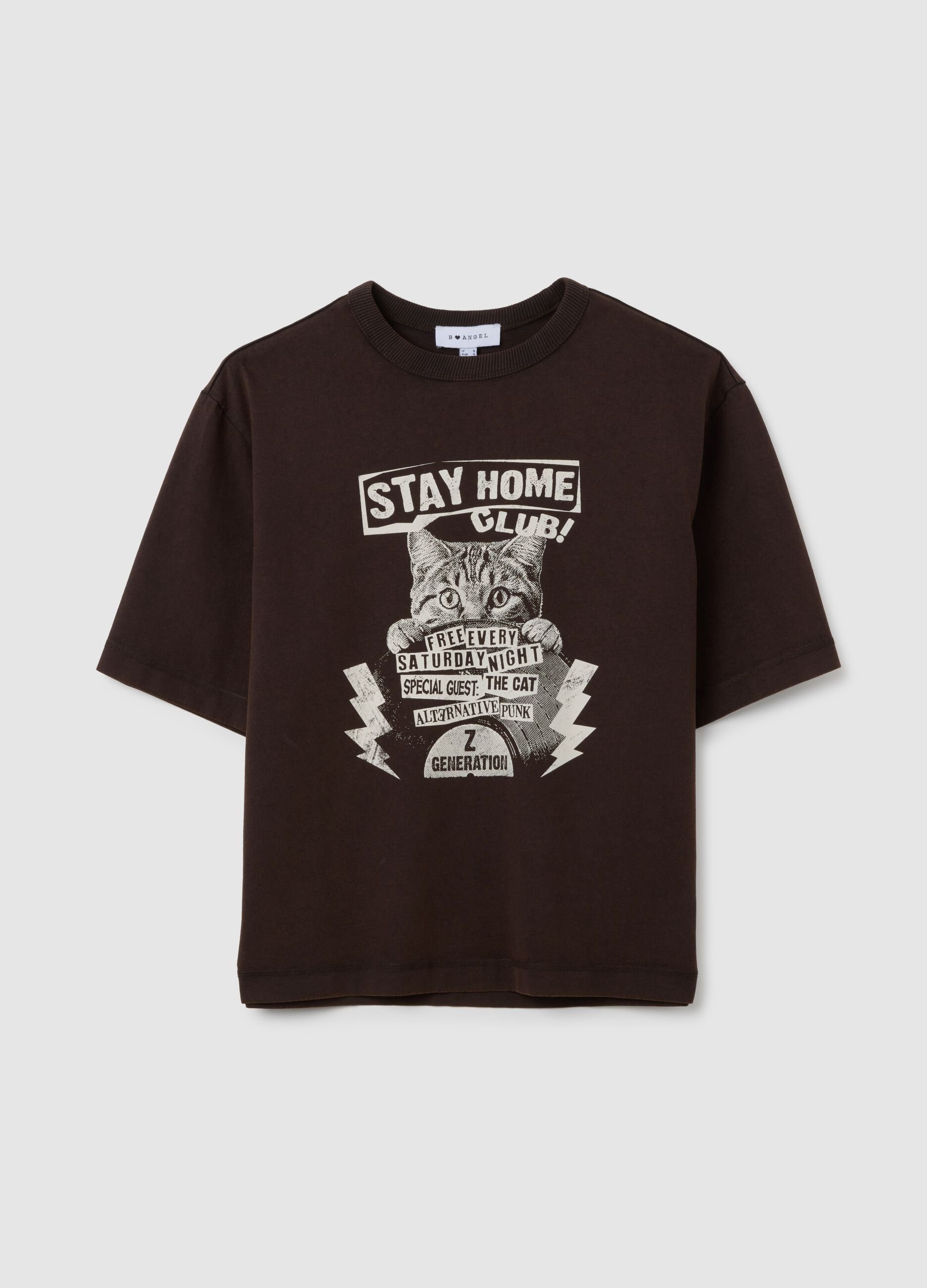 Women's brown pure cotton T-shirt