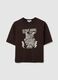 Women's brown pure cotton T-shirt_4
