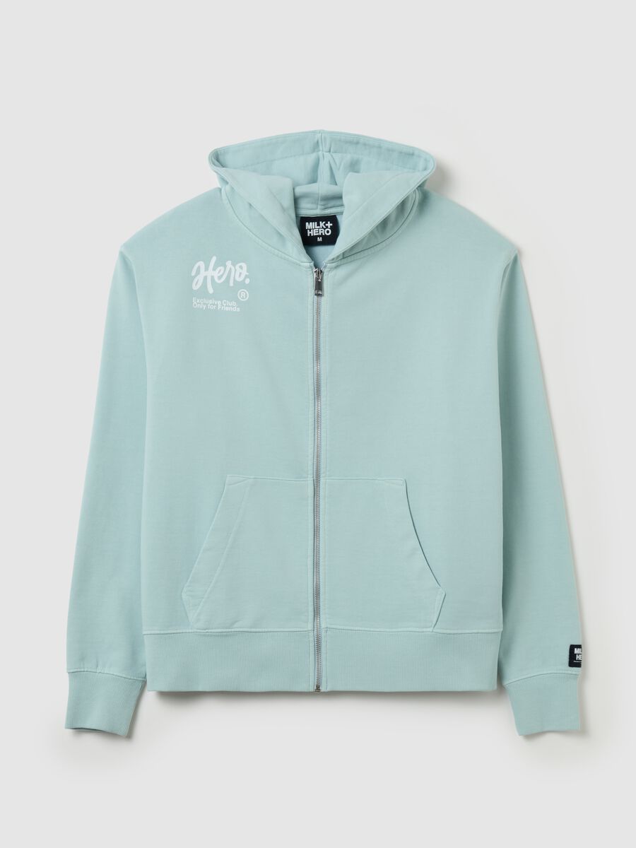 Full-zip sweatshirt with hood and print_4