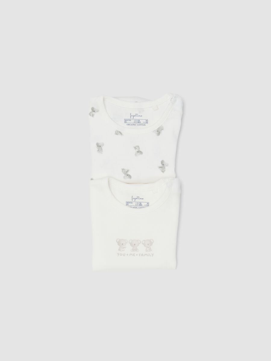 Bipack di body bianchi in cotone organico con stampa koala per neonato e bimbo_3