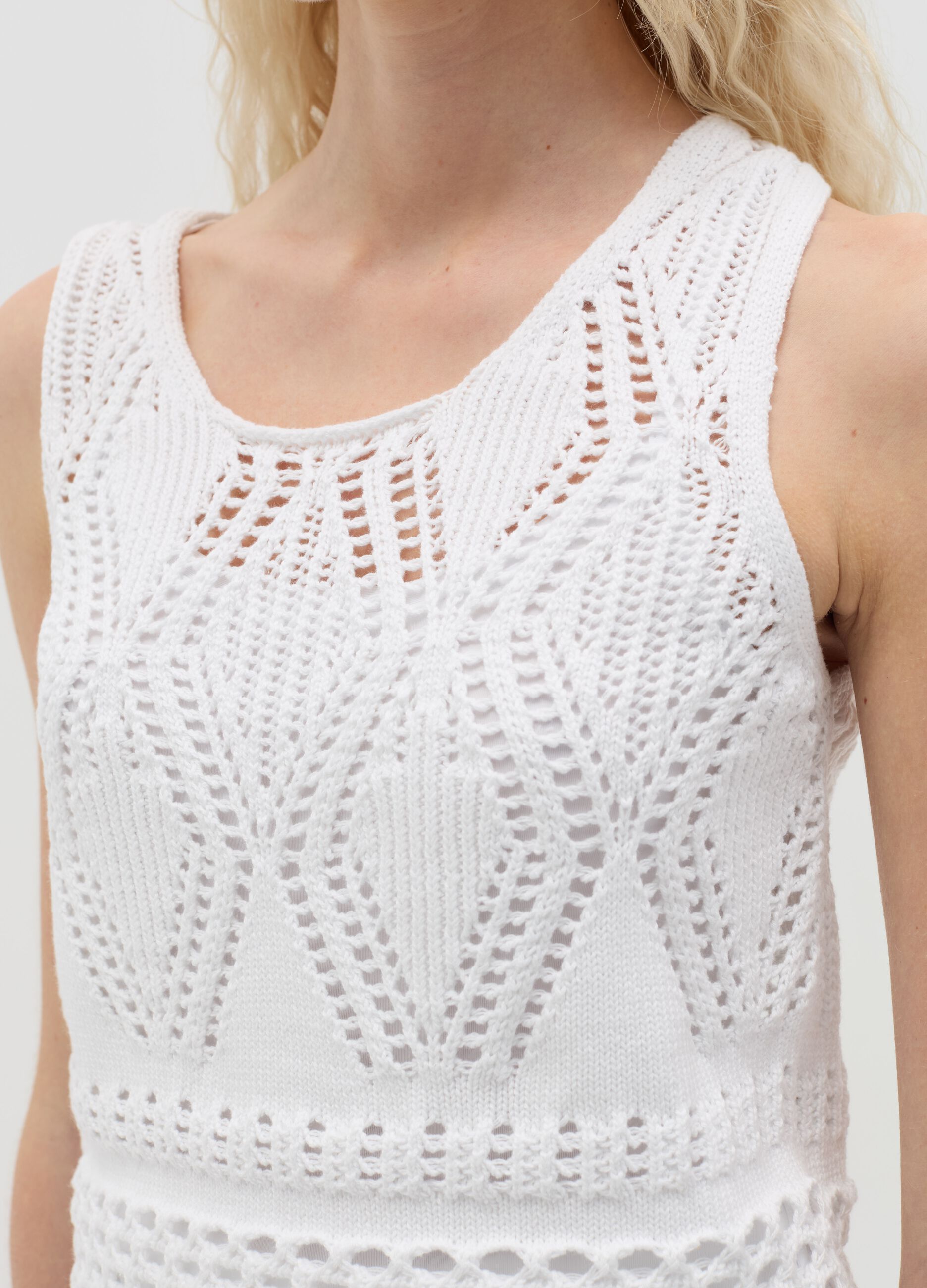 White crochet tank top