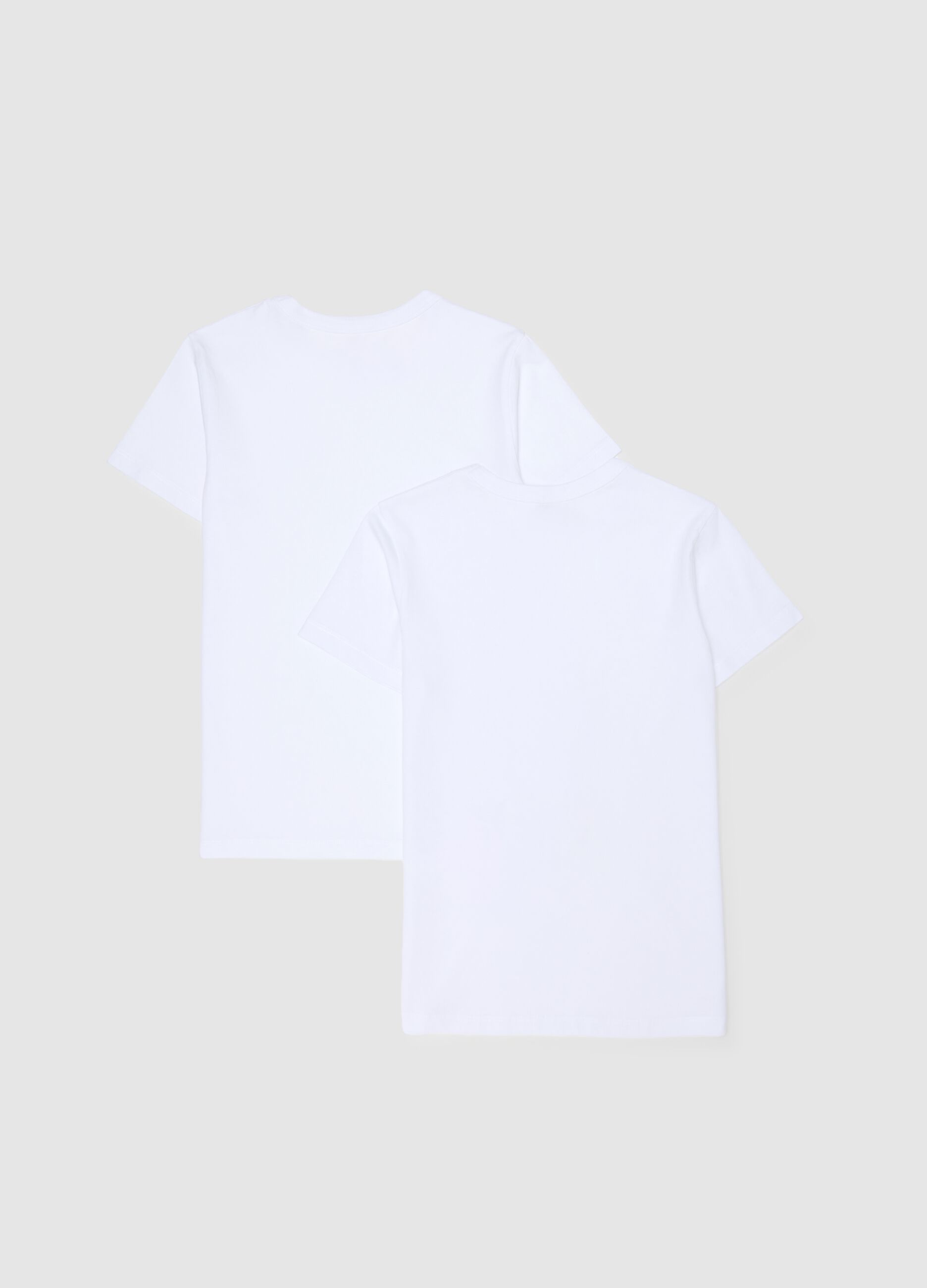 Two-pack white boy's t-shirts in pure cotton regular fit