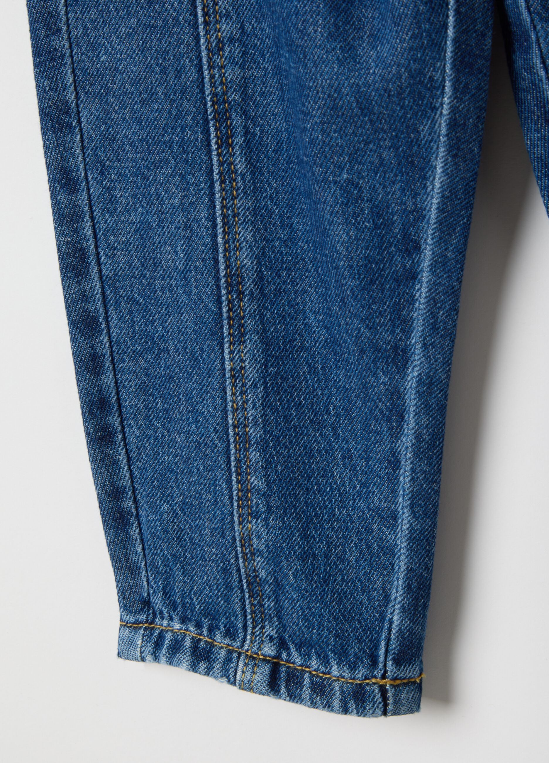 Boys' Regular Fit Blue Denim Pure Cotton Trousers