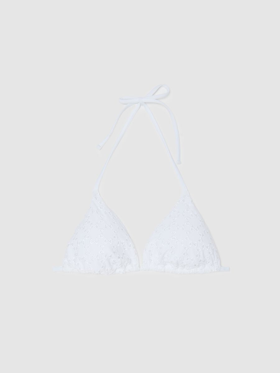 Women's white perforated elastane bikini_4