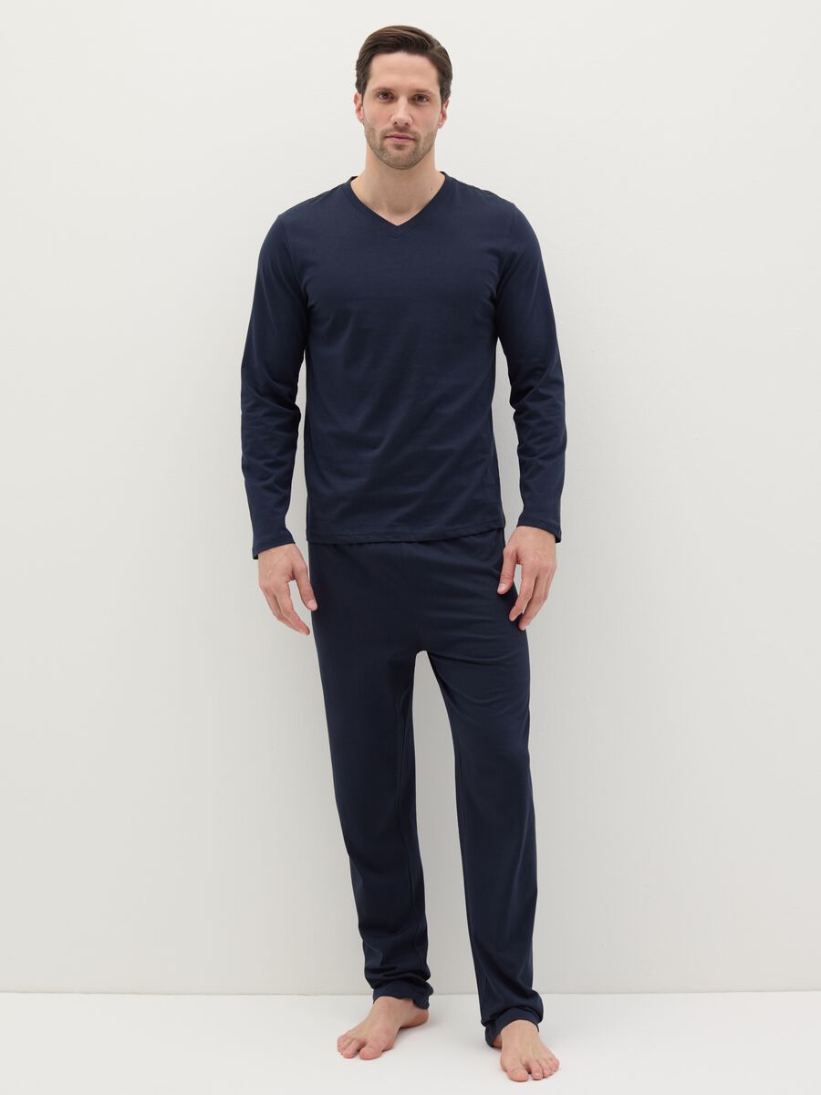 Long pyjamas with V-neck top_0