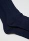 Blue long socks in wool and cashmere blend_1