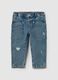 Cotton jeans with abrasions_0