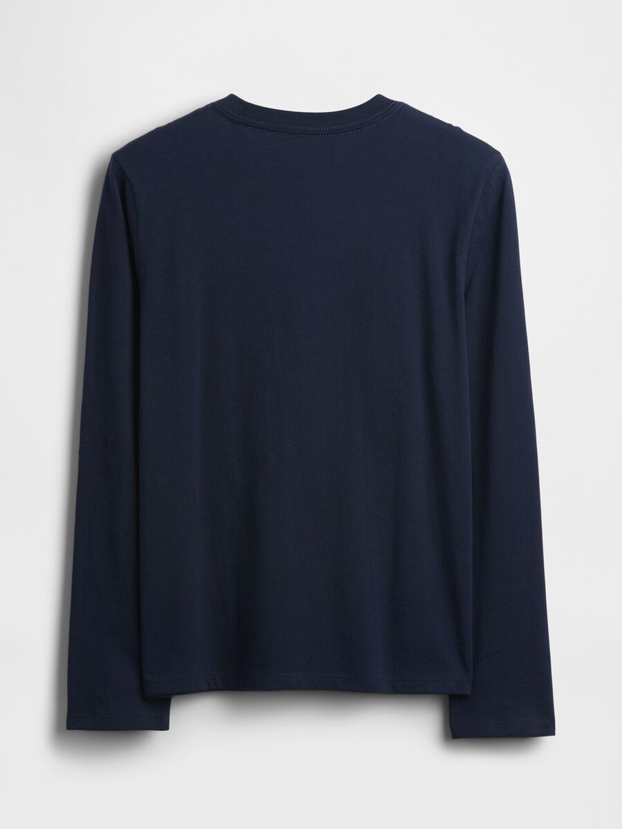 Children's blue long-sleeve cotton t-shirt_1