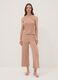 Brown pure organic cotton pyjamas with sleeveless top and printed trousers_0
