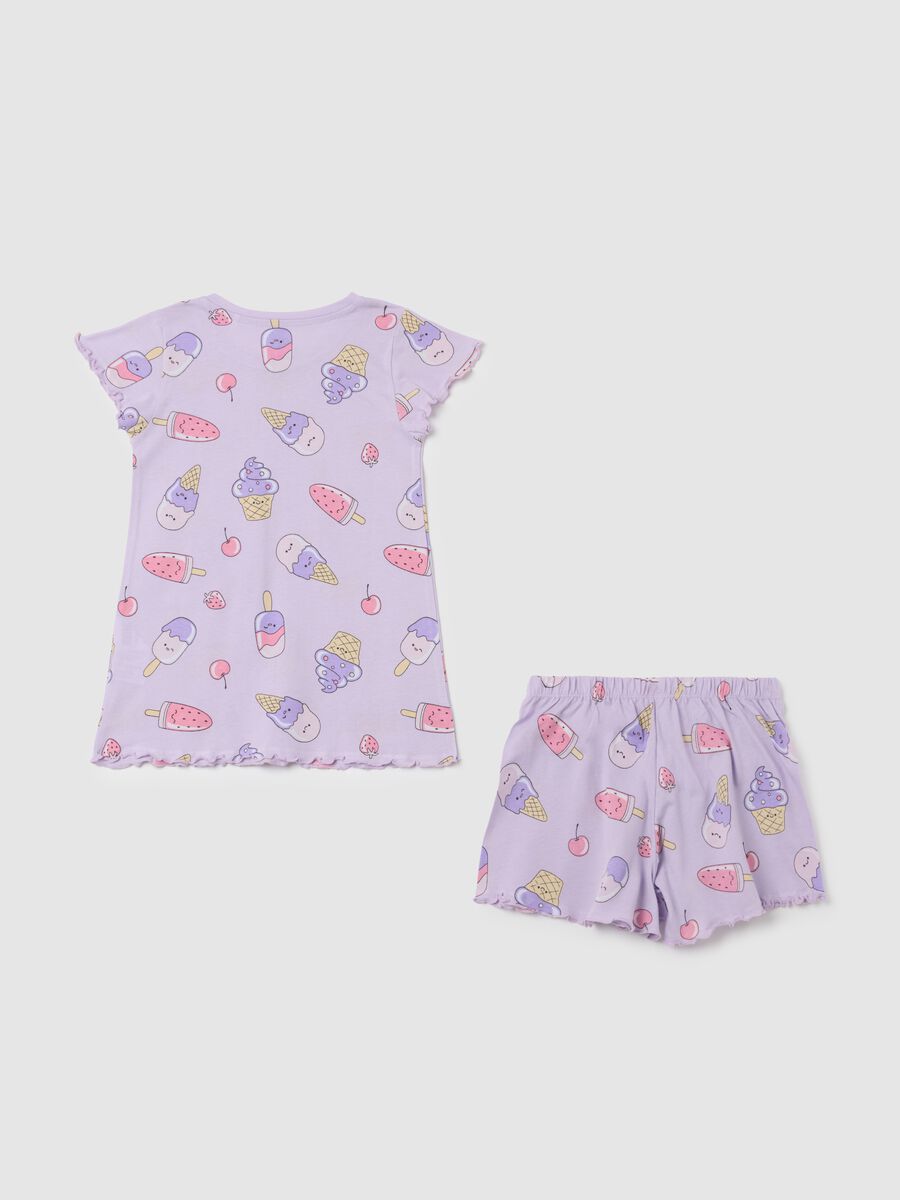 Girls' purple pure cotton pyjamas regular fit_1