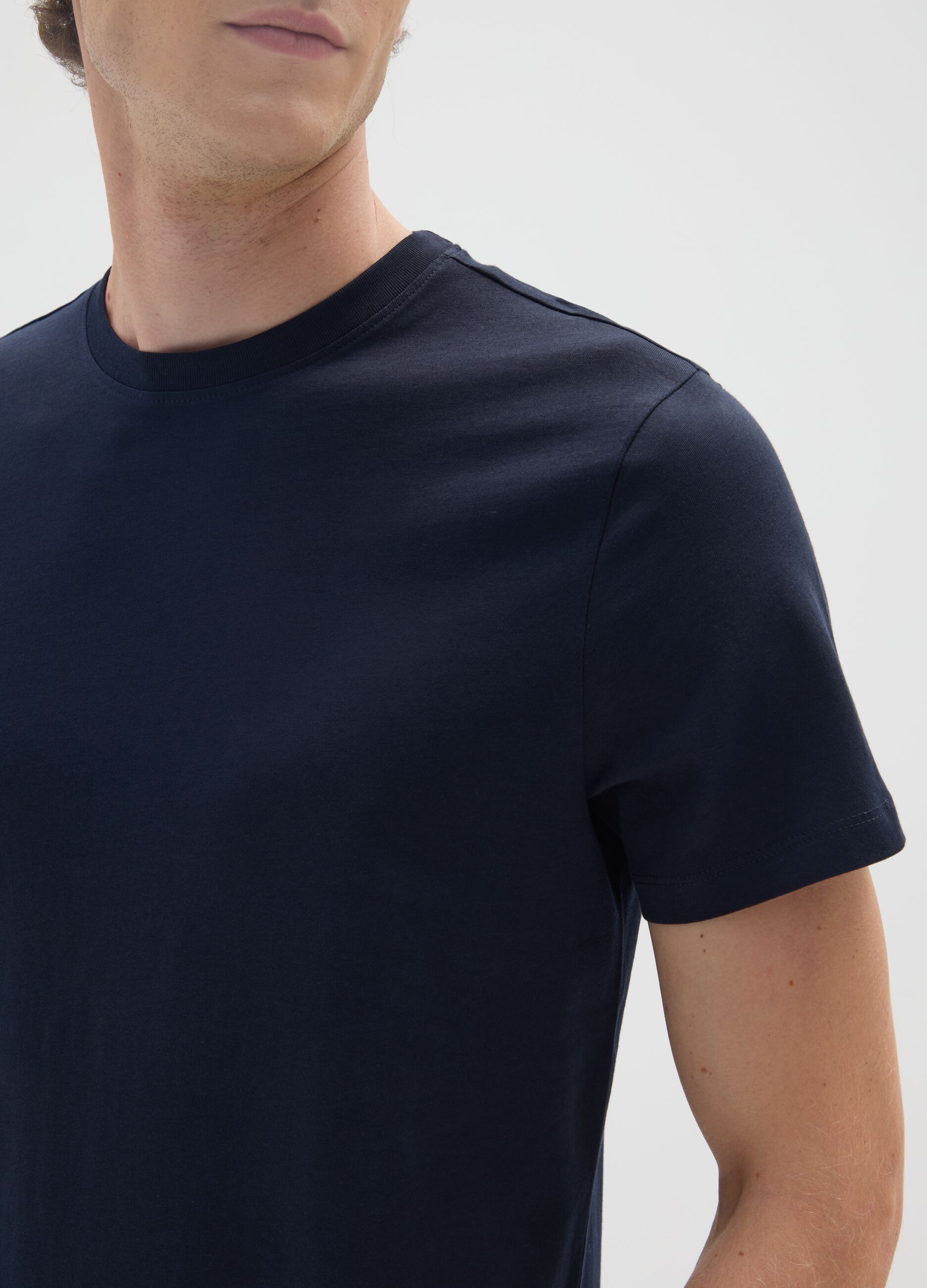 Black pure cotton regular fit T-shirt
