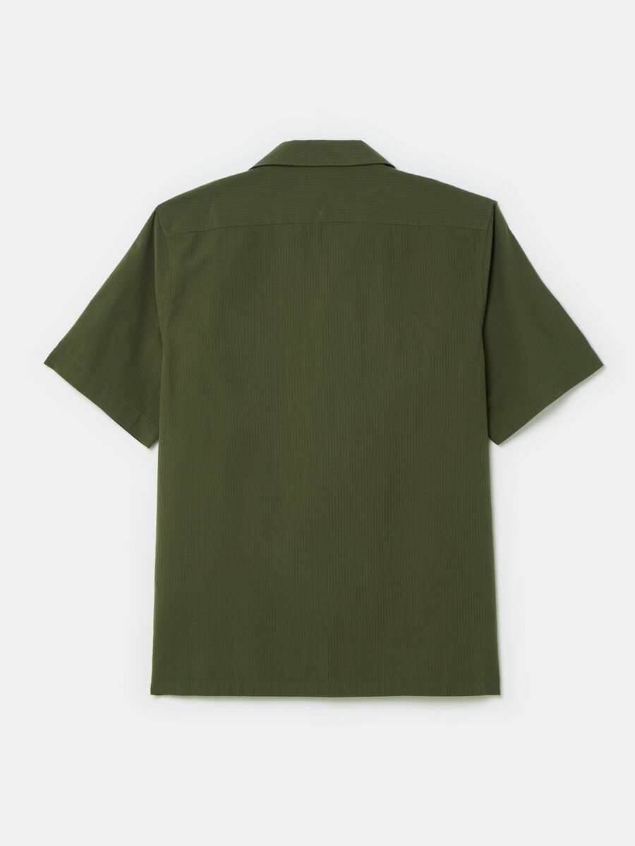 Short-sleeved shirt in seersucker with pocket_4