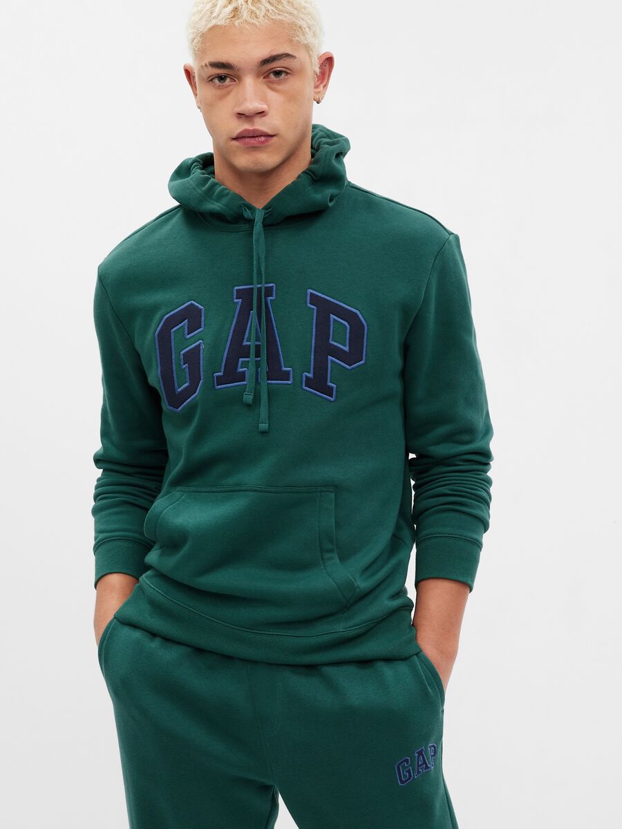 Felpa con cappuccio ricamo logo_0