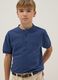 Boys' blue pure cotton regular-fit polo with Mandarin collar_2