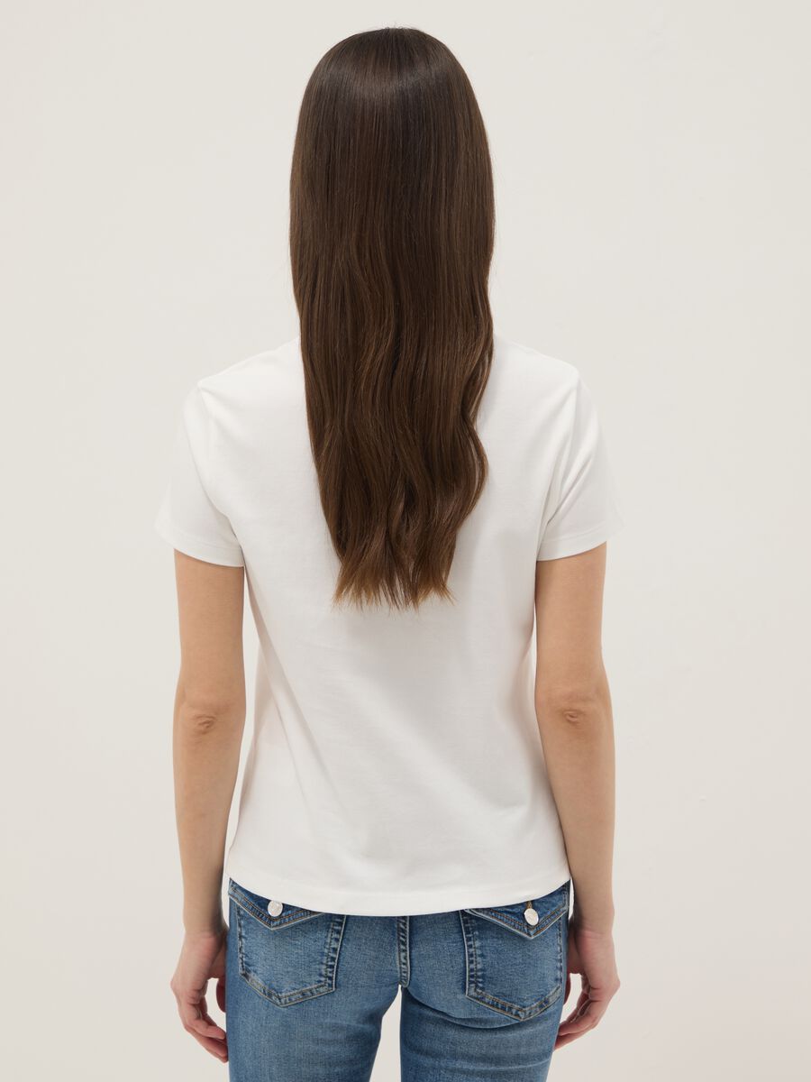 T-shirt in puro cotone bianca regular fit_3