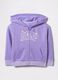 Purple full-zip sweatshirt with hood and logo print_0