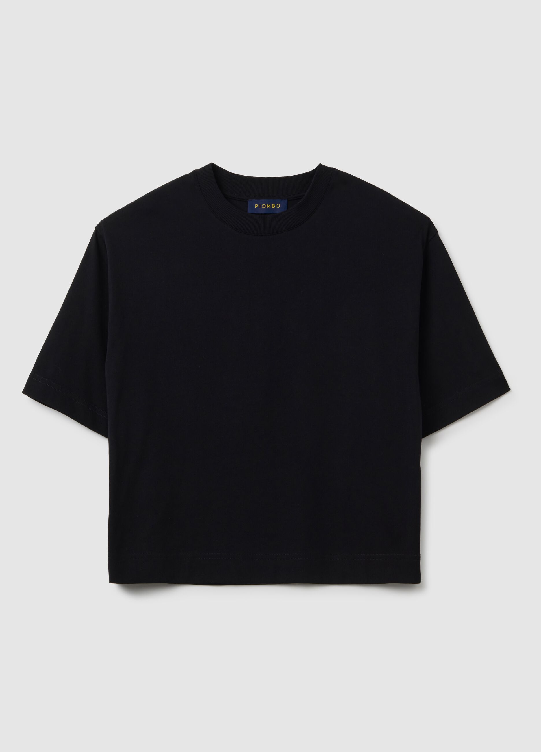 Black Cotton Blend Boxy Fit T-shirt