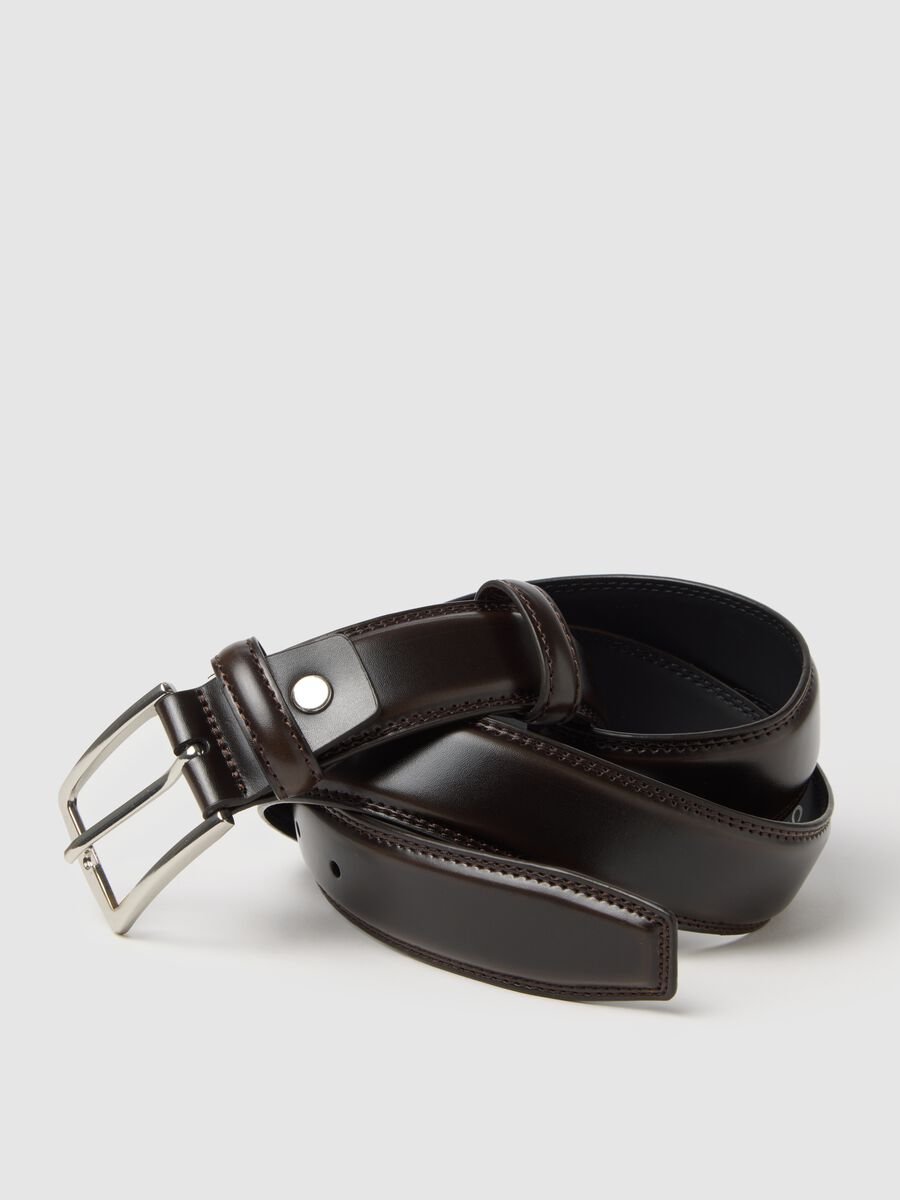 Brown genuine leather belt_2