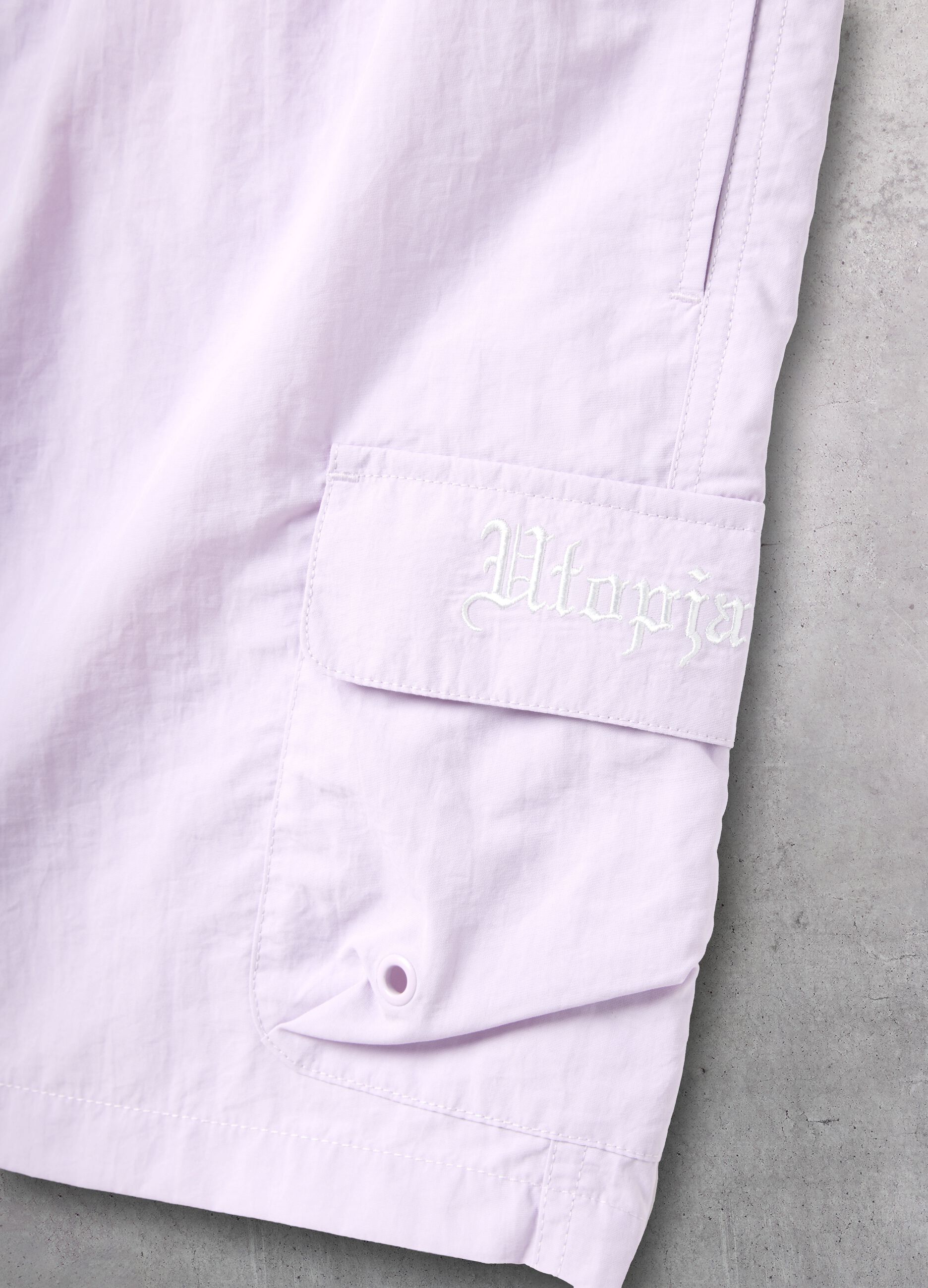 Pastel Lilac Cargo Swim Shorts