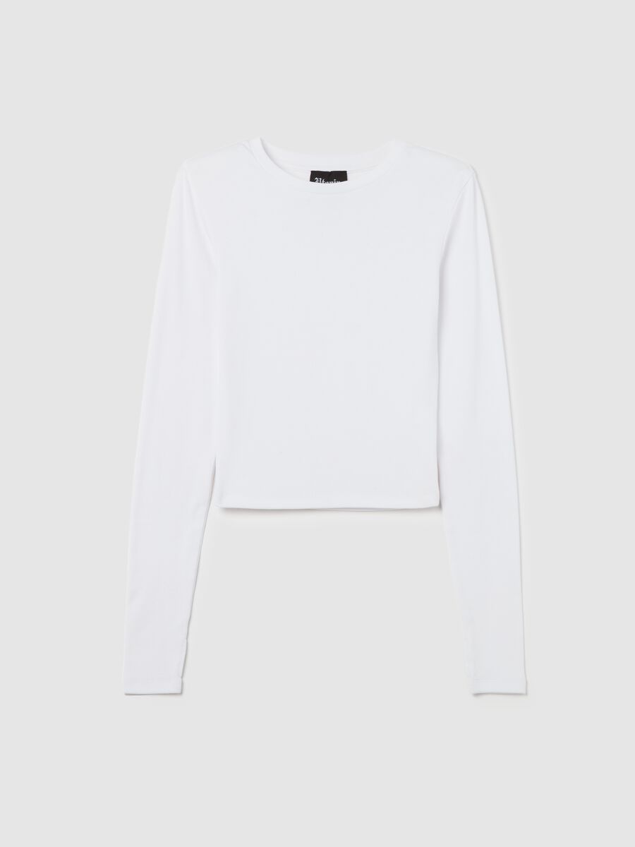 Crop Longsleeve T-shirt White_5