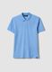 Sky blue pure cotton short sleeve polo, regular fit_4