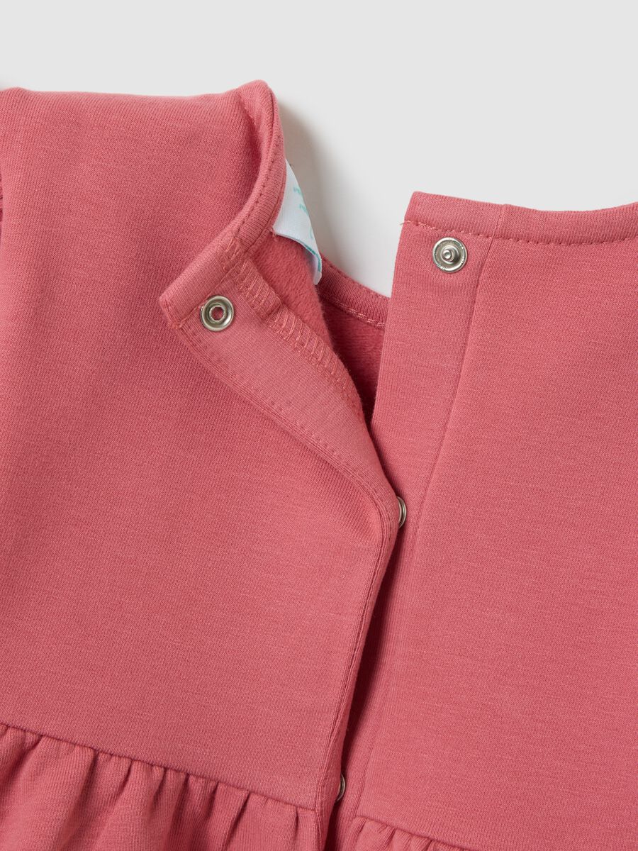 Pink Stretch Cotton Blend Girl's Dress_3