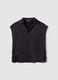 Black short-sleeve polo-collar T-shirt, regular fit_4