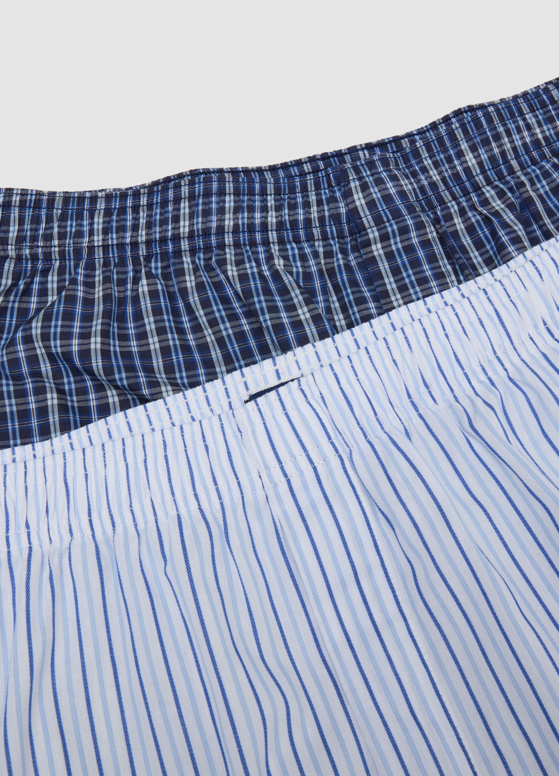 2-pack men&rsquo;s white and light blue boxer shorts in pure organic cotton