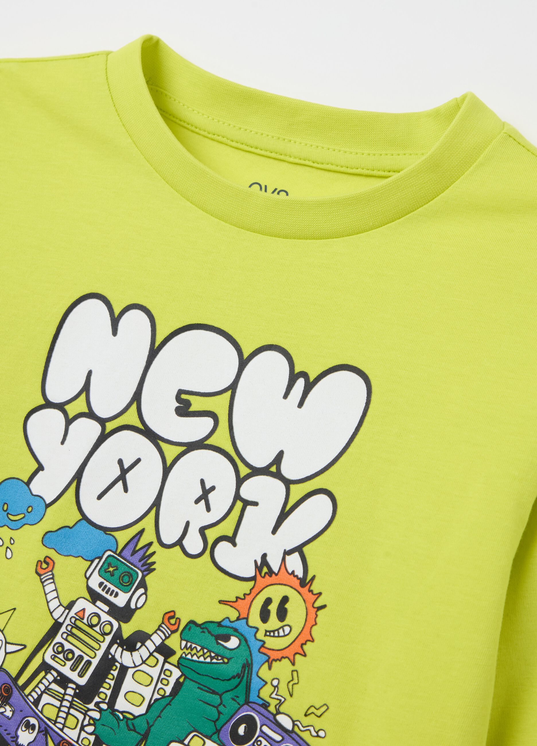 Long-sleeved T-shirt in cotton with print