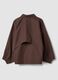 Short brown cotton-blend trench coat with shirt collar_2