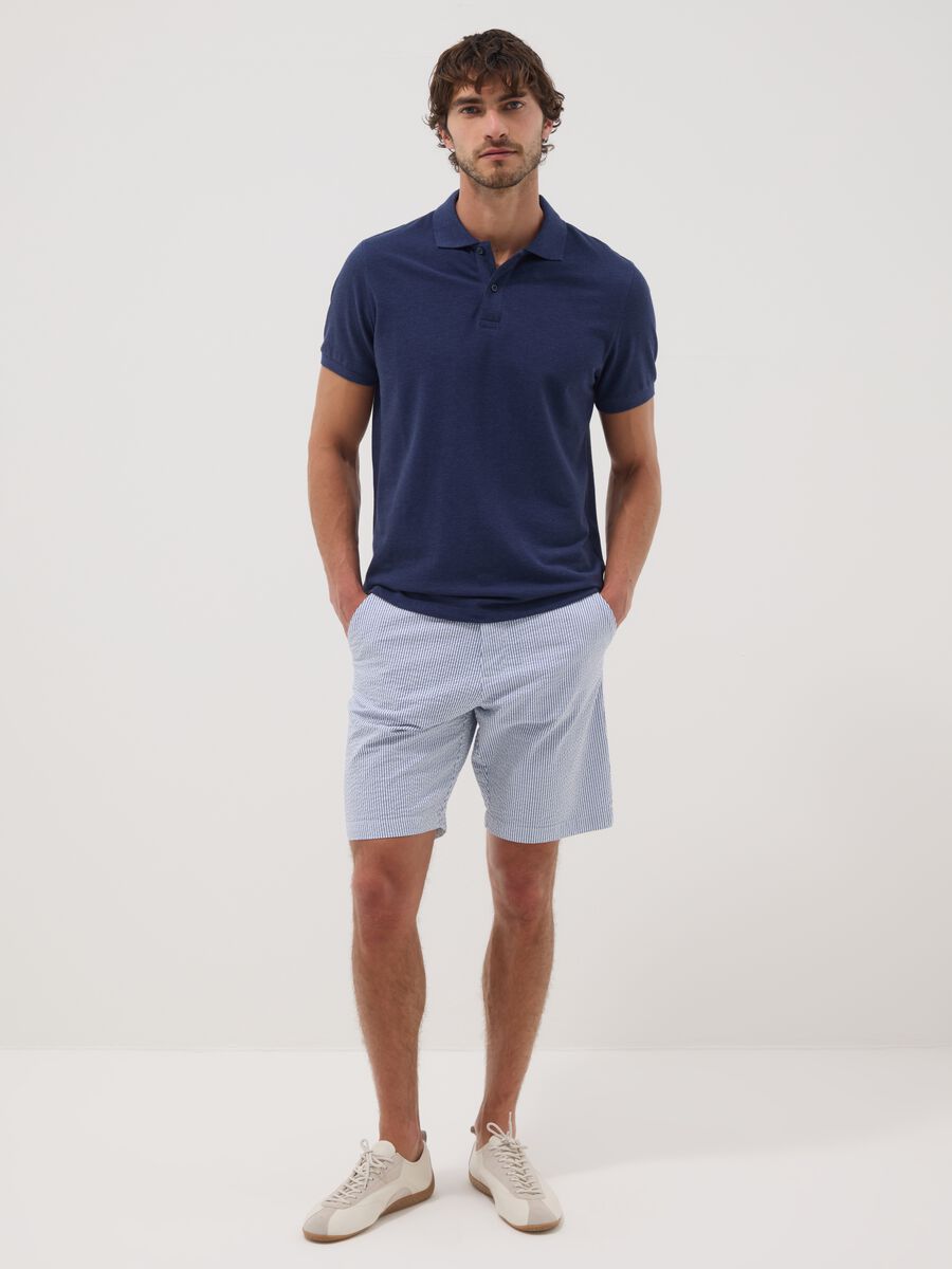 Light blue stretch cotton chino shorts_0