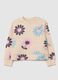 Girl's regular fit pink sweatshirt in pure cotton with floral print_0