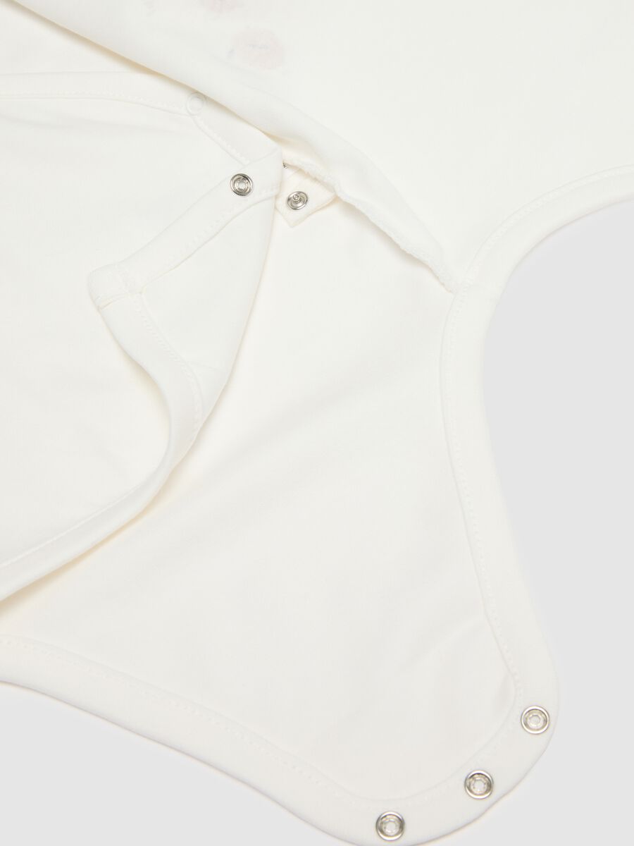 Infant long sleeve white pure cotton bodysuit twin pack with print_2