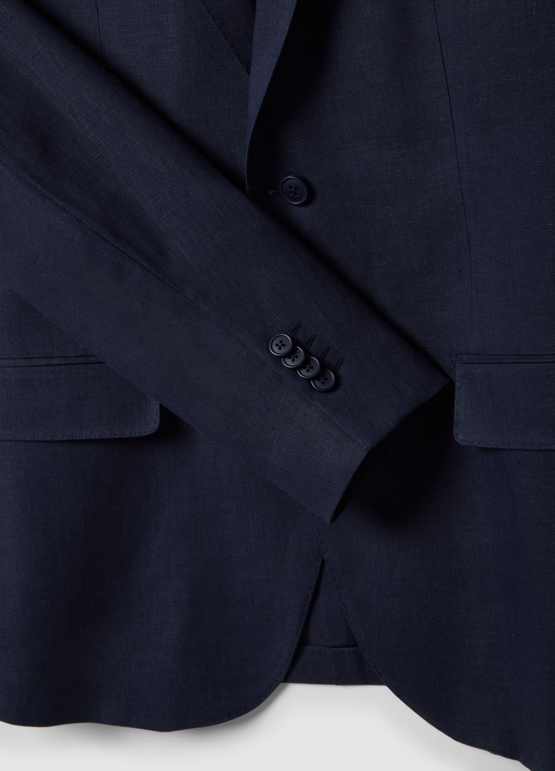 Slim fit pure linen blue blazer