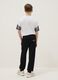 Black cotton and viscose mix regular fit jogger trousers for boys_1