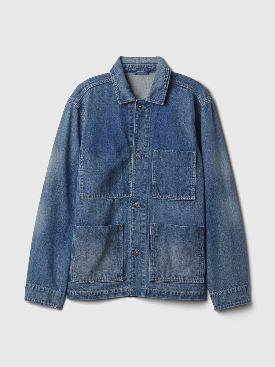 Short relaxed-fit jacket in denim_3