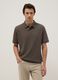 Brown regular fit stretch cotton polo_0