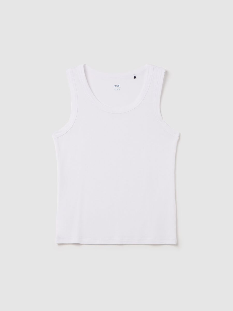 Tank top bianco basic in viscosa stretch_4