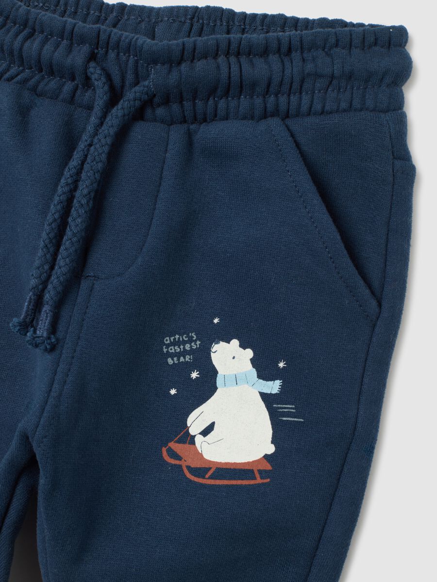 Pantaloni da bimbo in puro cotone blu regular fit_2