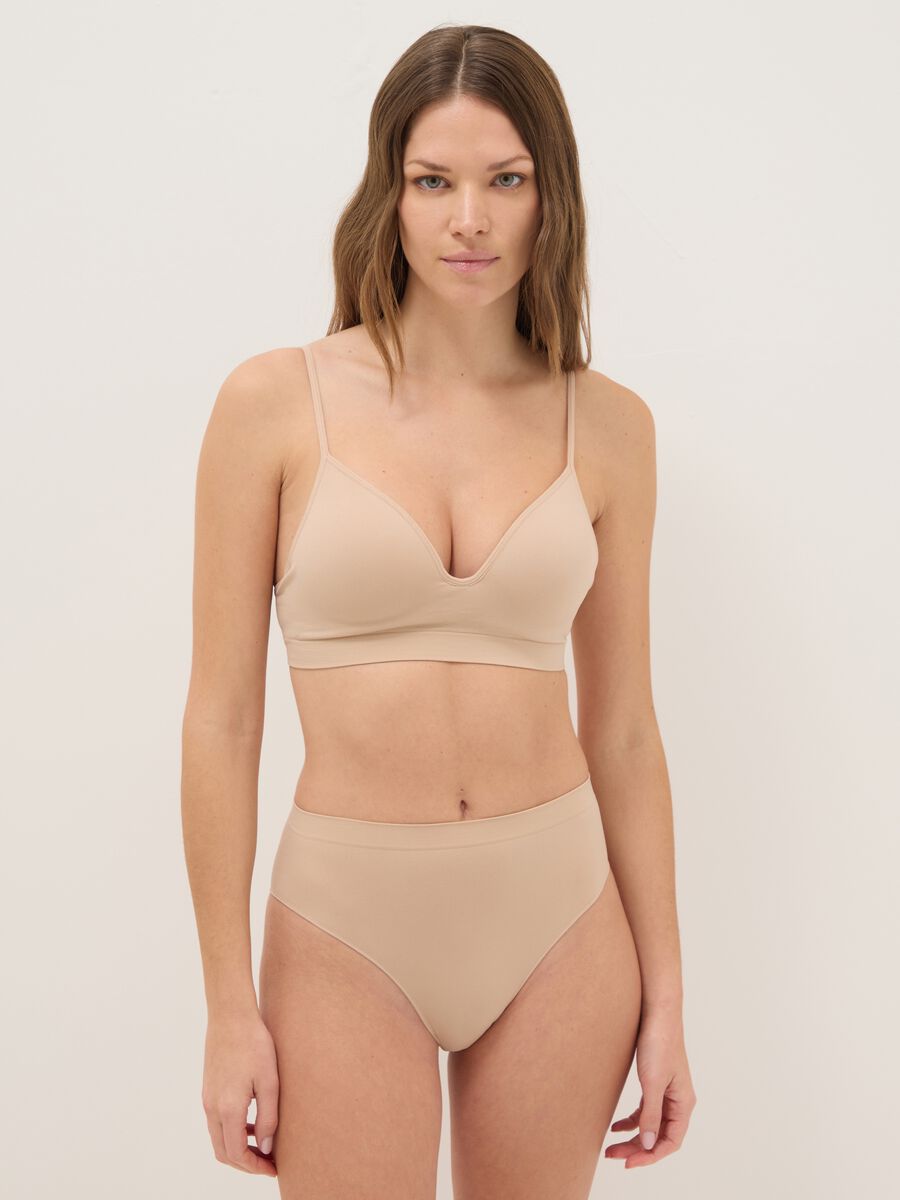 Stretch beige microfiber bralette_1