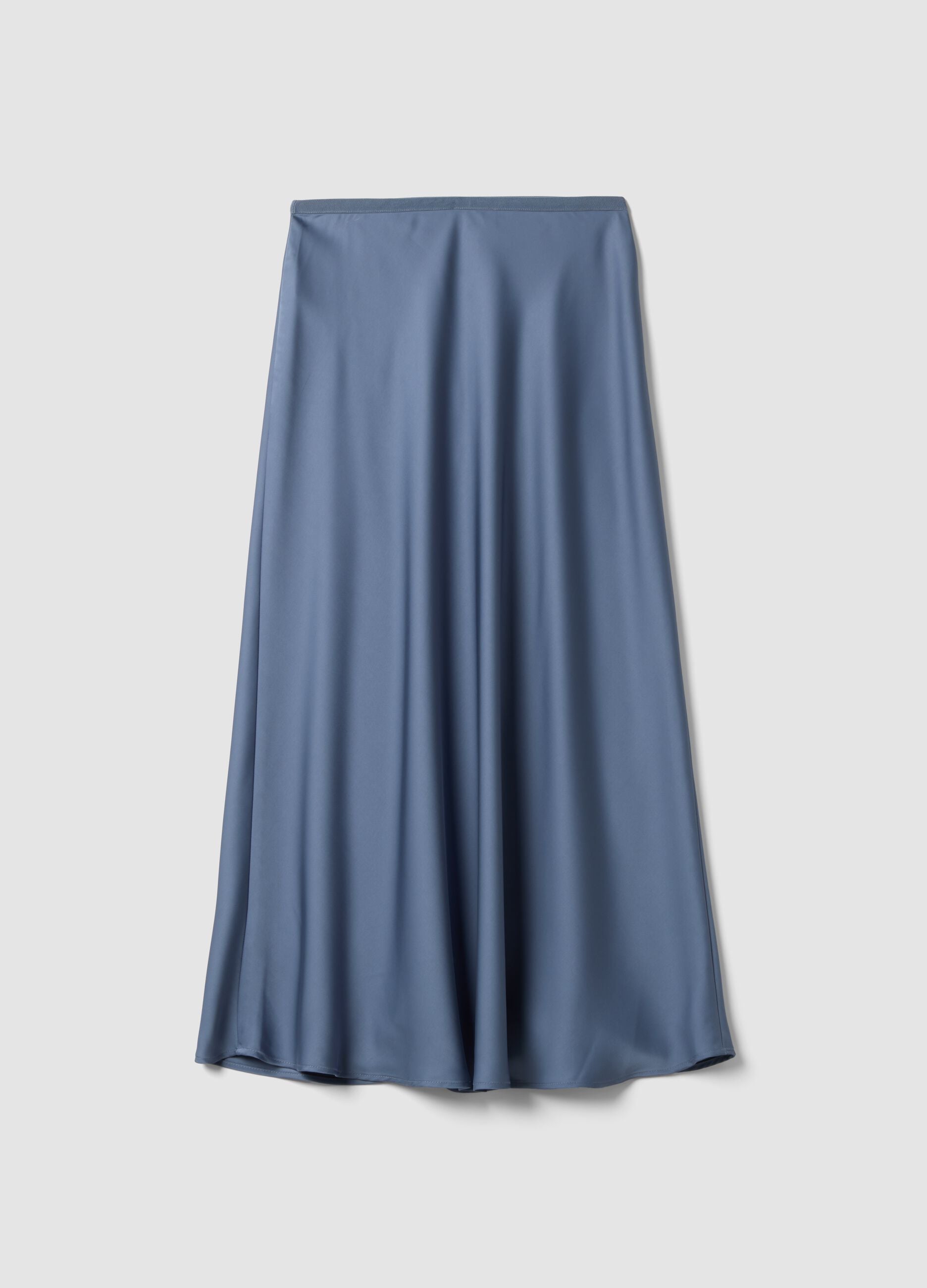 Long grey satin skirt