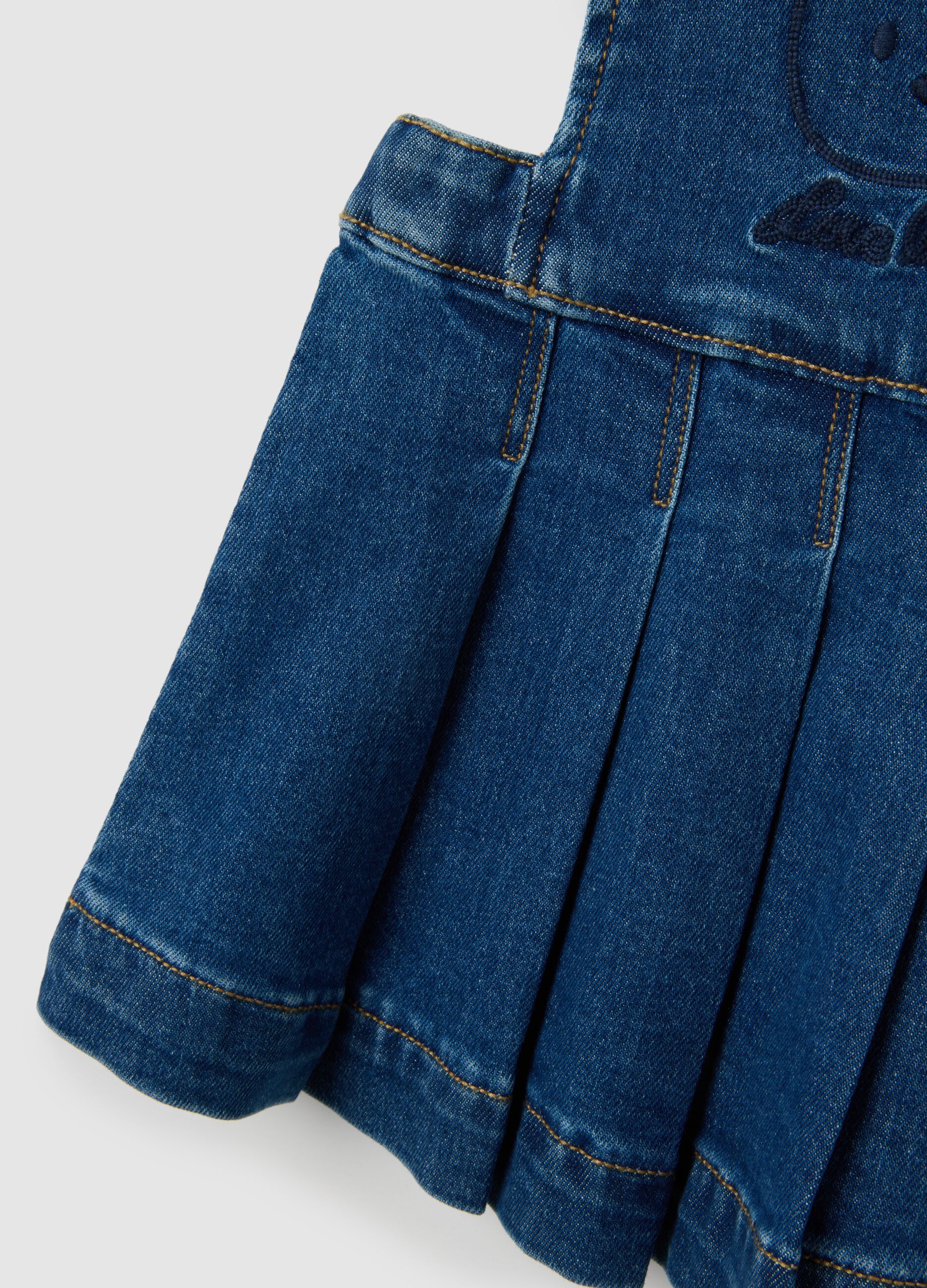 Blue Stretch Denim Baby Dress Regular Fit