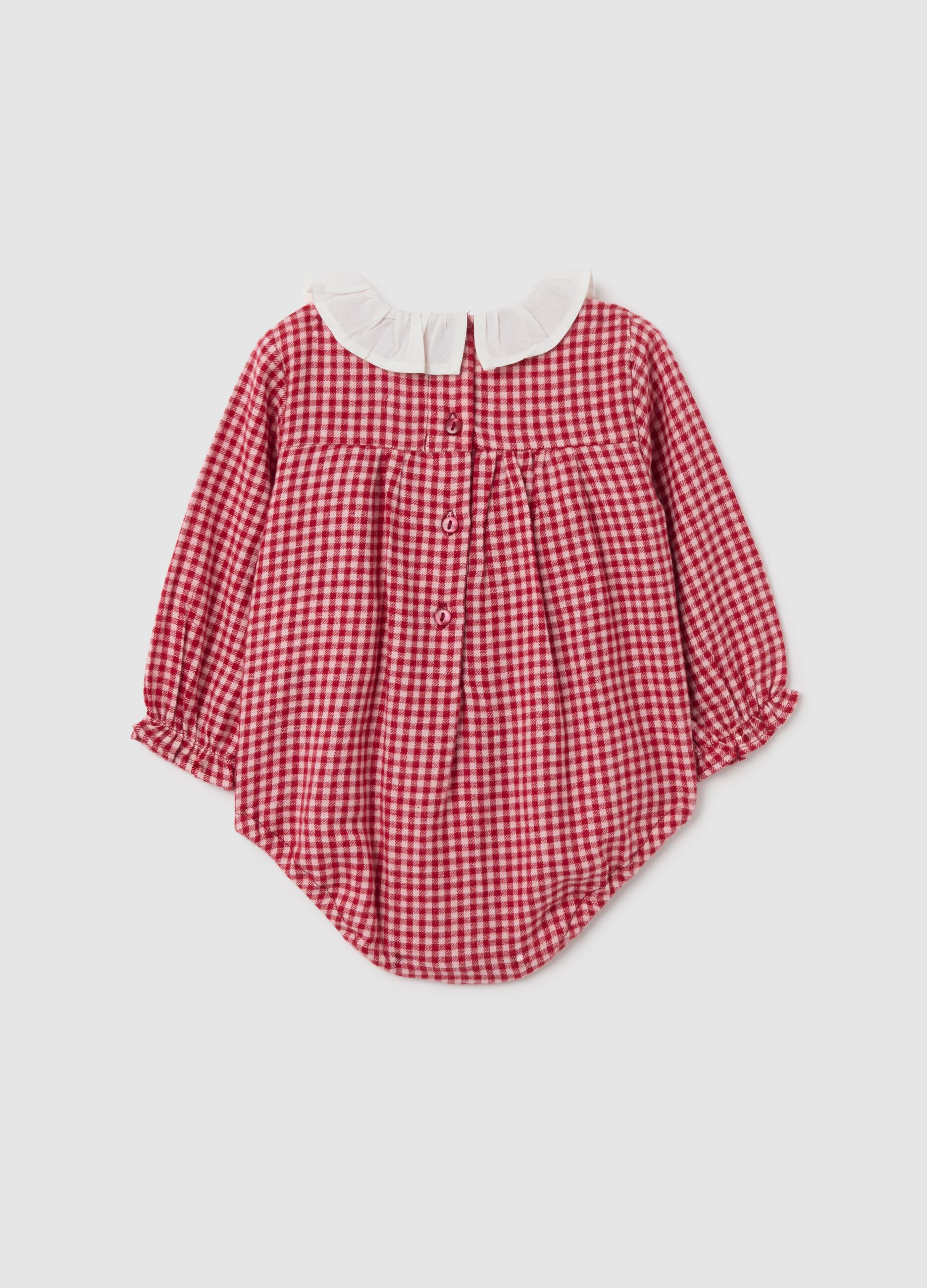 Multicolour newborn bodysuit in pure cotton with collar