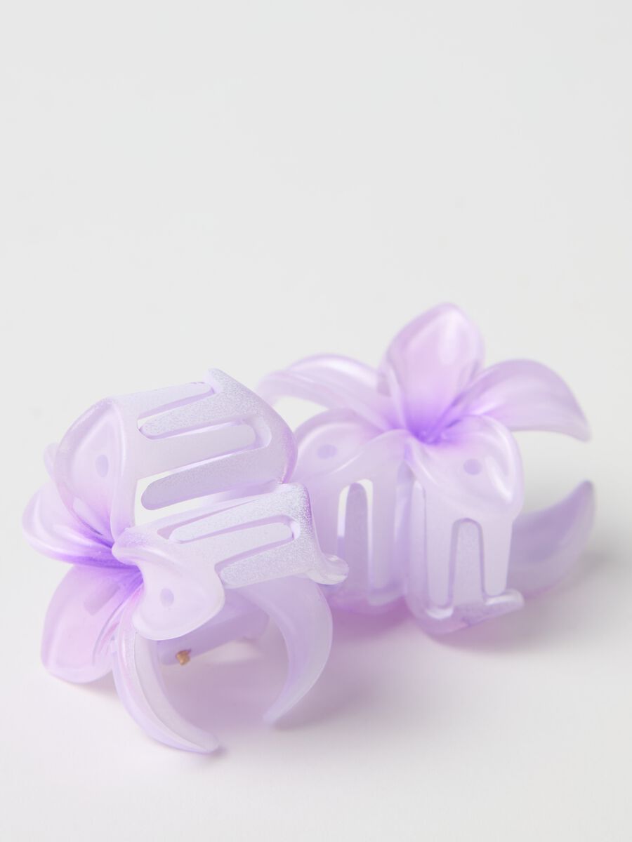 Two-pack hair clips with flower_2