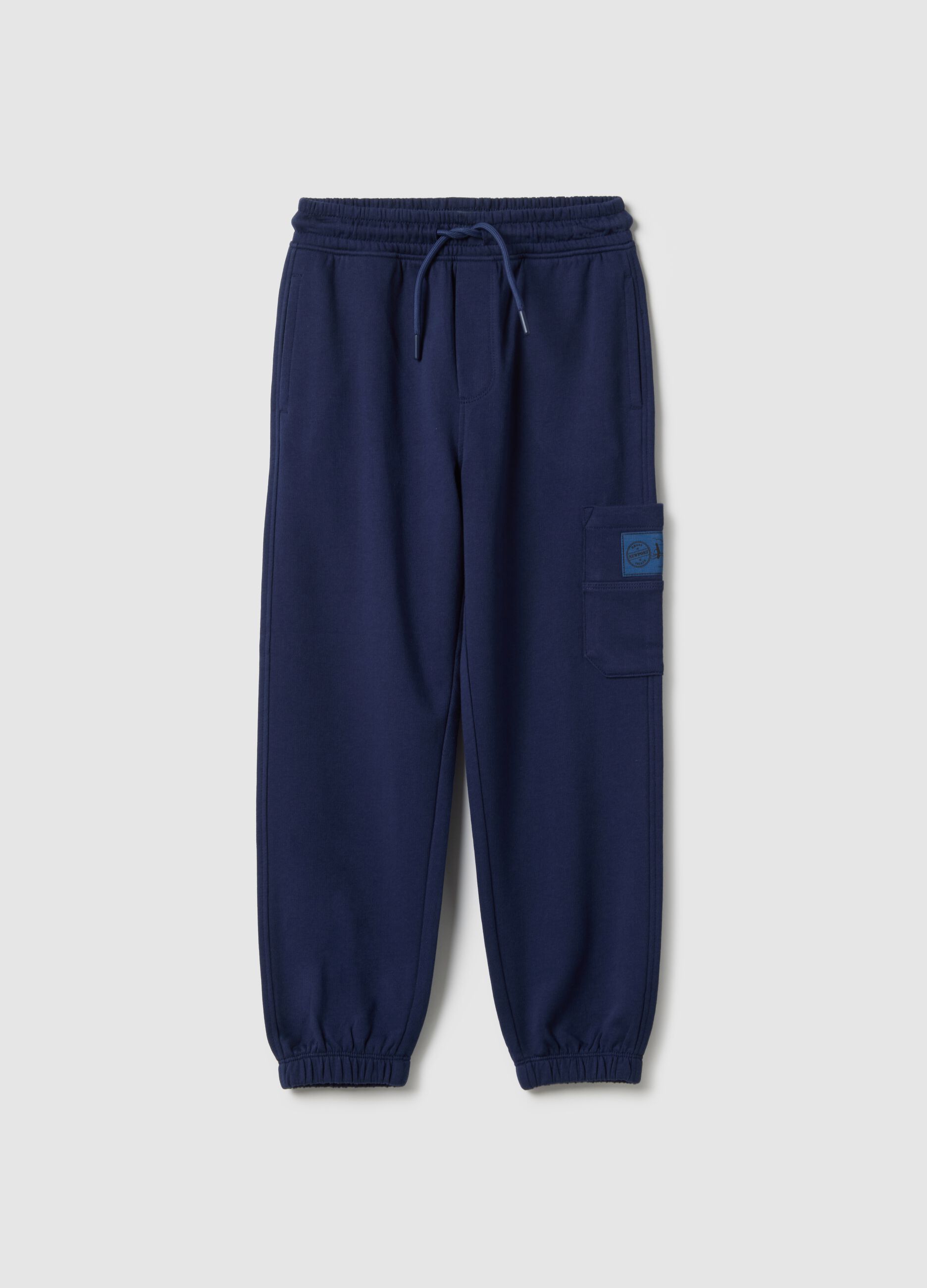 Children's blue jogger trousers in pure cotton regular fit
