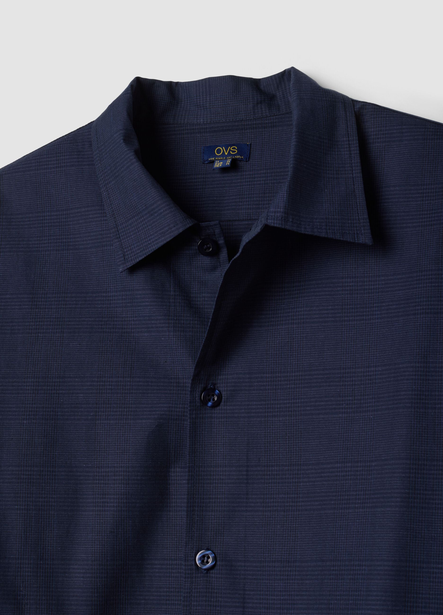 Pigiama blu in puro cotone organico con colletto