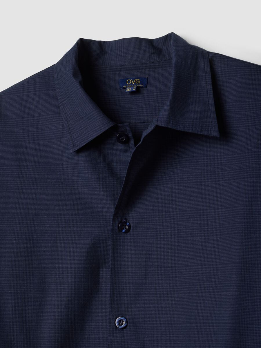 Pigiama blu in puro cotone organico con colletto_5